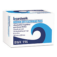 Boardwalk(R) Medium Duty Scour Pads, Green, 6 x 9, 20 Pads (BWK196)
