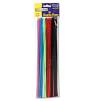 Creativity Street Regular Stems, 12" x 4 mm, Metal Wire, Polyester, Assorted, 100/Pack (711201)