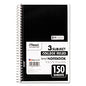 Mead Spiral Notebook, 3-Subject, Medium/College Rule, Randomly Assorted Cover Color, (150) 9.5 x 5.5 Sheets (06900)