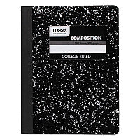 Mead Square Deal Composition Book, Medium/College Rule, Black Cover, (100) 9.75 x 7.5 Sheets (09932)