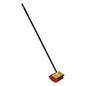 O-Cedar Bi-Level Floor Scrub Brush, Red Polypropylene Bristles, 10" Brush, 54" Black Metal Handle (6615EA)