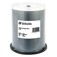 Verbatim CD-R Printable Recordable Disc, 700 MB/80 min, 52x, Spindle, White, 100/Pack (95251)