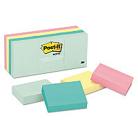 Post-it Original Pads in Beachside Cafe Collection Colors, 1.38" x 1.88", 100 Sheets/Pad, 12 Pads/Pack (653AST)