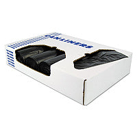 Heritage X-Liner Reprocessed Liners, 60 gal, 1.7 mil, 38" x 58", Black, Flat Pack, 100/Carton (X7658WKR01)