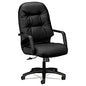 HON Pillow-Soft 2090 Series Executive High-Back Swivel/Tilt Chair, Supports Up to 300 lb, 16.75" to 21.25" Seat Height, Black (2091SR11T)