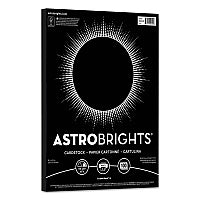 Astrobrights Color Cardstock, 65 lb Cover Weight, 8.5 x 11, Eclipse Black, 100/Pack (2202401)