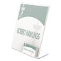 Deflecto Superior Image Slanted Sign Holder with Business Card Holder, 8.5w x 4.5d x 11h, Clear (590601)