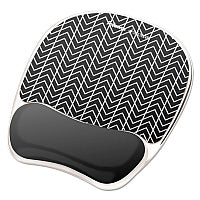 Fellowes Photo Gel Mouse Pad with Wrist Rest with Microban Protection, 7.87 x 9.25, Chevron Design (9549901)