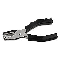Universal Eight-Sheet Handheld One-Hole Punch, 1/4" Holes, Metal with Rubber Grip, Black (UNV74321)