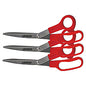 Universal General Purpose Stainless Steel Scissors, 7.75" Long, 3" Cut Length, Offset Red Handle, 3/Pack (UNV92019)