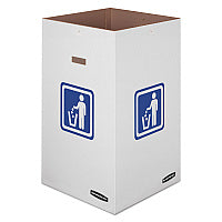 Bankers Box Waste and Recycling Bin, 42 gal, White, 10/Carton (7320101)