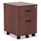 Alera Valencia Series Mobile Pedestal, Left/Right, 2-Drawers: Box/File, Legal/Letter, Medium Cherry, 15.88" x 19.13" x 22.88" (ALEVABFMC)