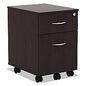 Alera Valencia Series Mobile Pedestal, Left or Right, 2-Drawers: Box/File, Legal/Letter, Espresso, 15.88" x 19.13" x 22.88" (ALEVABFES)