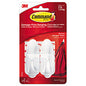 Command General Purpose Designer Hooks, Medium, Plastic, White, 3 lb Capacity, 2 Hooks and 4 Strips/Pack (17081ES)