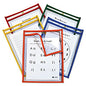 C-Line Reusable Dry Erase Pockets, Easy Load, 9 x 12, Assorted Primary Colors, 25/Pack (42620)