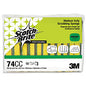 Scotch-Brite Medium-Duty Scrubbing Sponge, 3.6 x 6.1, 0.7" Thick, Yellow/Green, 10/Pack (74CC)