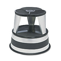 Cramer Kik-Step Steel Step Stool, 2-Step, 350 lb Capacity, 16" Diameter x 14.25"h, Silvertone (100101)