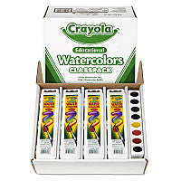Crayola Watercolors, 8 Assorted Colors, Palette Tray, 36/Carton (538101)