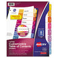 Avery Customizable TOC Ready Index Multicolor Tab Dividers, 8-Tab, 1 to 8, 11 x 8.5, White, Traditional Color Tabs, 1 Set (11133)