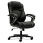 HON HVL402 Series Executive High-Back Chair, Supports Up to 250 lb, 17" to 21" Seat Height, Black Seat/Back, Iron Gray Base (VL402EN11)