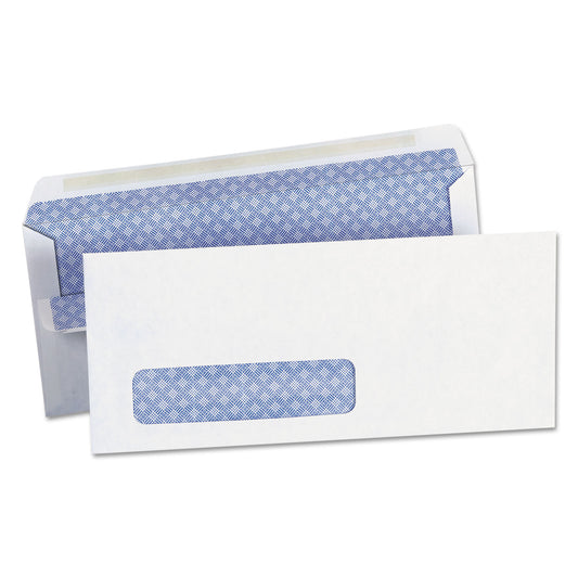 Universal Self-Seal Security Tint Business Envelope, Address Window, #10, Square Flap, Self-Adhesive Closure, 4.13 x 9.5, White, 500/BX (UNV36102)