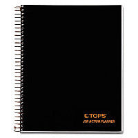 TOPS JEN Action Planner, 1-Subject, Narrow Rule, Black Cover, (100) 8.5 x 6.75 Sheets (63828)