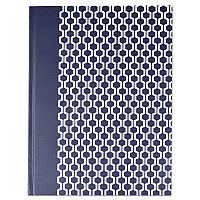 Universal Casebound Hardcover Notebook, 1-Subject, Wide/Legal Rule, Dark Blue/White Cover, (150) 10.25 x 7.63 Sheets (UNV66351)