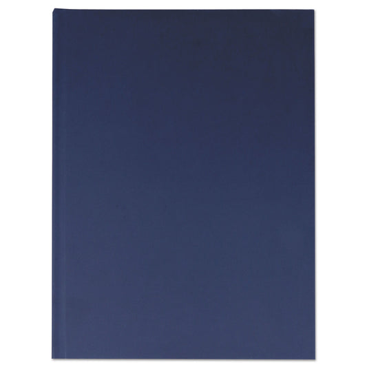 Universal Casebound Hardcover Notebook, 1-Subject, Wide/Legal Rule, Dark Blue Cover, (150) 10.25 x 7.63 Sheets (UNV66352)