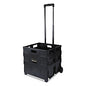 Universal Collapsible Mobile Storage Crate, Plastic, 18.25 x 15 x 18.25 to 39.37, Black (UNV14110)