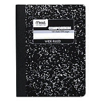 Mead Composition Book, Wide/Legal Rule, Black Cover, (100) 9.75 x 7.5 Sheets (09910)