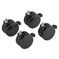 HON Height-Adjustable Base Caster Add-On Kit, Grip Ring Stem, 2" Wheel, Black, 4/Set (HABCASTER)