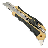 AbilityOne 5110016215252 SKILCRAFT Snap-Off Utility Knife w/Cushion Grip Handle, 18 mm, 7" Plastic Handle, Yellow/Black