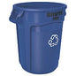 Rubbermaid Commercial Brute Recycling Container, 32 gal, Polyethylene, Blue (263273BE)