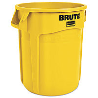 Rubbermaid Commercial Vented Round Brute Container, 20 gal, Plastic, Yellow (2620YEL)