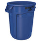 Rubbermaid Commercial Vented Round Brute Container, 32 gal, Plastic, Blue (2632BLU)
