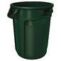 Rubbermaid Commercial Vented Round Brute Container, 32 gal, Plastic, Dark Green (2632DGR)