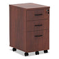 Alera Valencia Series Mobile Pedestal File, Left/Right, 3-Drawer: Box/Box/File, Legal/Letter, Cherry, 15.88" x 20.5" x 28.38" (ALEVA572816MC)