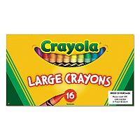 Crayola Large Crayons, Lift Lid Box, 16 Colors/Box (520336)