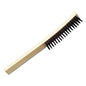 AbilityOne 7920002915815, SKILCRAFT Wire Deburring Brush, Black Carbon Steel Bristles, 6.75" Brush, 13.5" Tan Plastic Handle