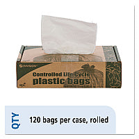 Stout by Envision Controlled Life-Cycle Plastic Trash Bags, 13 gal, 0.7 mil, 24" x 30", White, 120/Box (G2430W70)