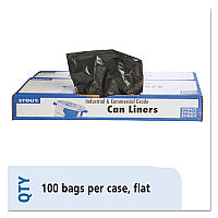 Stout by Envision Total Recycled Content Plastic Trash Bags, 60 gal, 1.5 mil, 38" x 60", Black/Brown, 100/Carton (T3860B15)