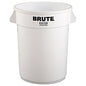 Rubbermaid Commercial Vented Round Brute Container, 32 gal, Plastic, White (2632WHI)