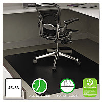 Deflecto EconoMat All Day Use Chair Mat for Hard Floors, Flat Packed, 45 x 53, Black (CM21242BLK)