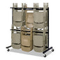 Safco Two-Tier Chair Cart, Two-Sided 12-Section Hang-Hook Format, Metal, 64.5" x 33.5" x 70.25", Black (4199BL)