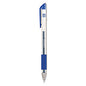 Universal Comfort Grip Gel Pen, Stick, Medium 0.7 mm, Blue Ink, Clear/Blue Barrel, Dozen (UNV39511)