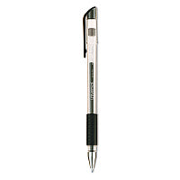 Universal Comfort Grip Gel Pen, Stick, Medium 0.7 mm, Black Ink, Clear/Black Barrel, Dozen (UNV39510)