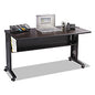 Safco Mobile Computer Desk with Reversible Top, 53.5" x 28" x 30", Mahogany/Medium Oak/Black (1933)