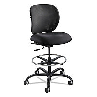 Safco Vue Heavy-Duty Extended-Height Stool, Supports Up to 350 lb, 23" to 32.5" Seat Height, Black Fabric (3394BL)