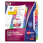 Avery Customizable TOC Ready Index Multicolor Tab Dividers, 12-Tab, Jan. to Dec., 11 x 8.5, White, Traditional Color Tabs, 1 Set (11127)