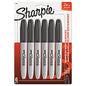 Sharpie Super Permanent Marker, Fine Bullet Tip, Black, 6/Pack (33666PP)